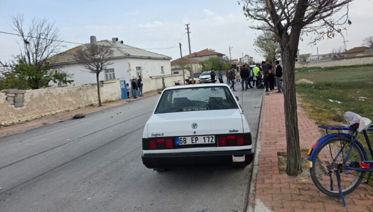 Aksaray’da elektrikli motosiklet arabayla çarpıştı: Şoförün gözü çıktı