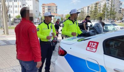 Aksaray’da sigortasız ve plakasız motosikletin sürücüsüne 54 bin TL ceza