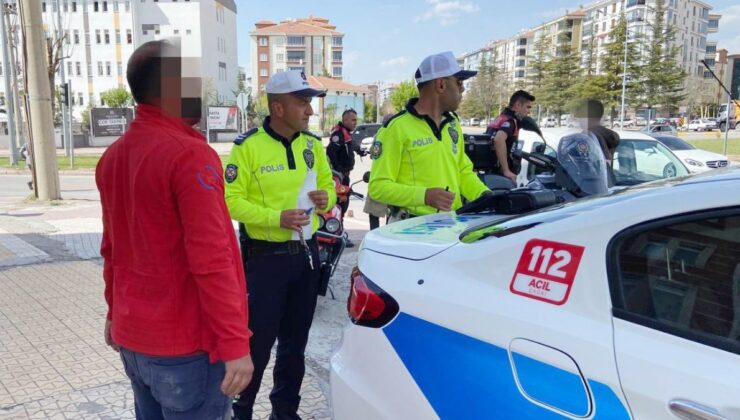 Aksaray’da sigortasız ve plakasız motosikletin sürücüsüne 54 bin TL ceza
