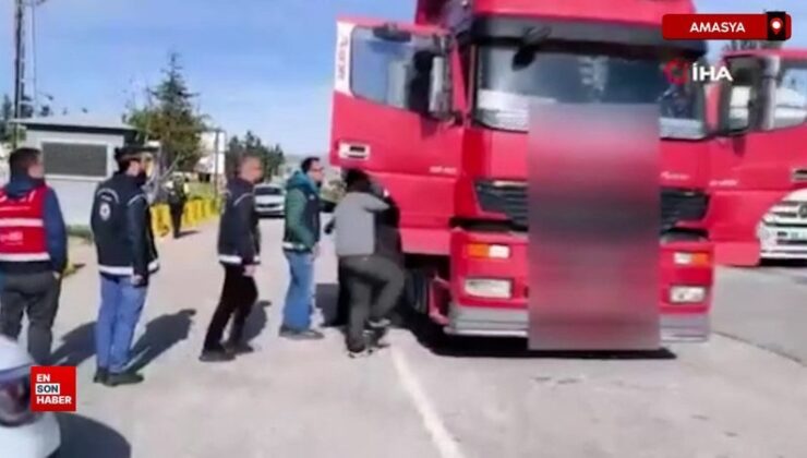 Amasya’da tırda 10 kaçak göçmen yakalandı