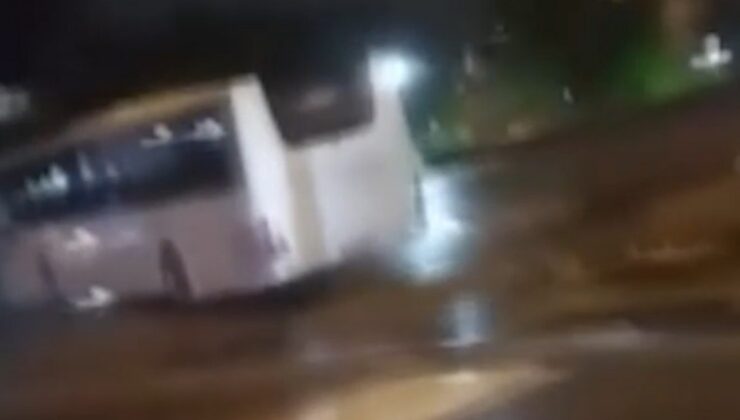 Ankara’da freni boşalan işçi servisi araçlara çarparak durabildi