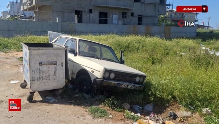 Antalya’da buzdolabı, televizyon derken Fiat Tofaş otomobil de çöpe atıldı