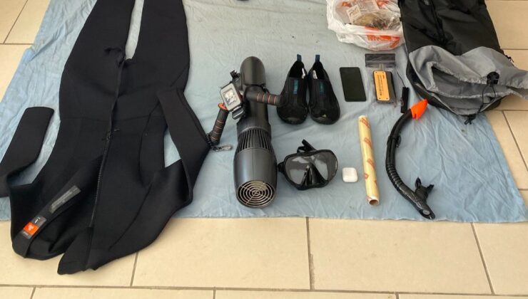 Aydın’da sualtı scooterıyla Yunanistan’a kaçmaya çalıştı