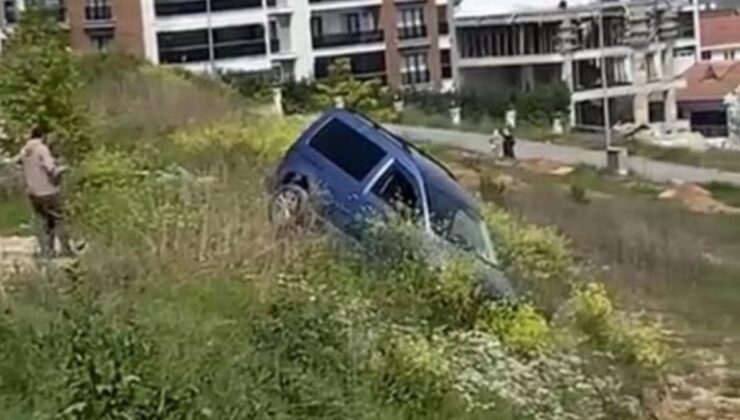 Bursa’da el freni unutulan araç şarampole uçtu