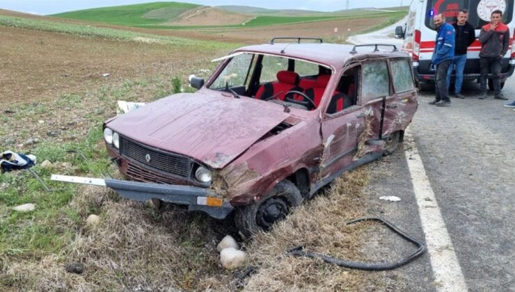 Çorum’da devrilen arabadaki 6 kişi yaralandı
