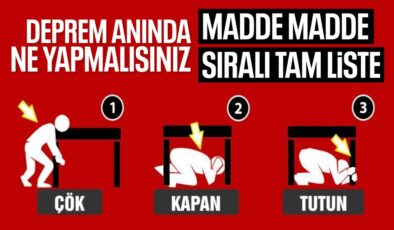 Deprem anında yapılması gerekenler