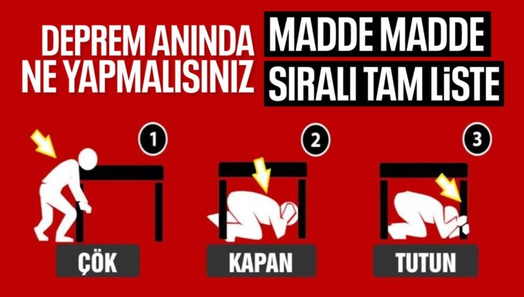 Deprem anında yapılması gerekenler