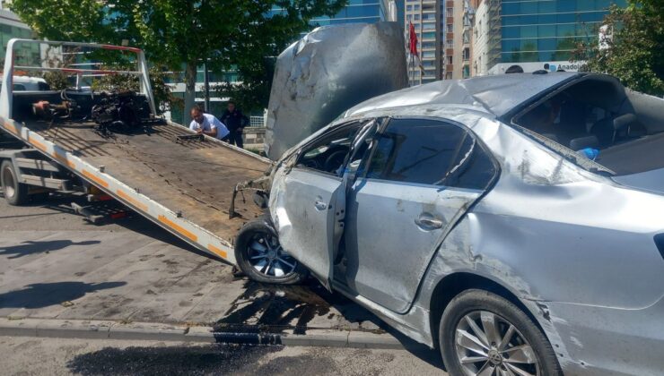 Diyarbakır’da refüje çarpan otomobil takla attı: 1 yaralı