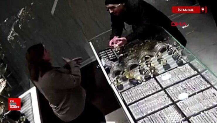 Esenyurt’ta müşteri gibi kuyumcuya girdi, 560 bin liralık bilezikleri alıp kaçtı