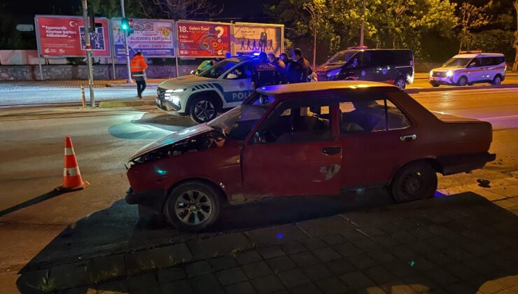 Eskişehir’de polisten kaçarken kaza yaptı