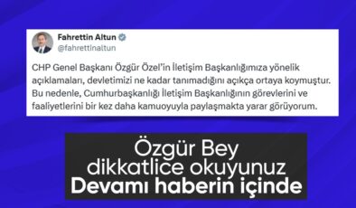 Fahrettin Altun’dan Özgür Özel’e reaksiyon: Devletimizi tanımadığını açıkça ortaya koymuştur