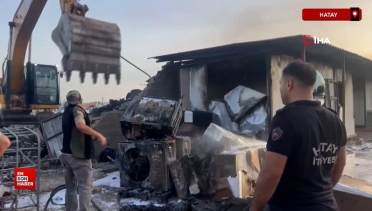 Hatya’da konteyner yatakhane alevlere teslim oldu