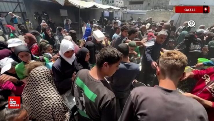 İsrail saldırıları ve ambargosu altındaki Gazzelilere sıcak yemek dağıtımı yapıldı