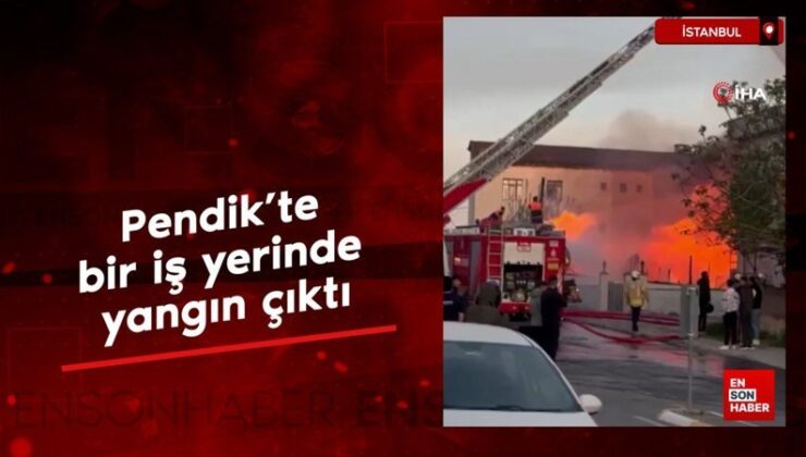 İstanbul Pendik’te bir iş yerinde yangın çıktı