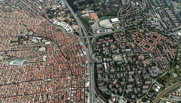 İstanbul’da birbirine komşu iki farklı kentleşme havadan görüntülendi