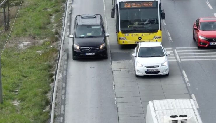İstanbul’da emniyet şeridini ihlal etti: Suçu yolda buldu
