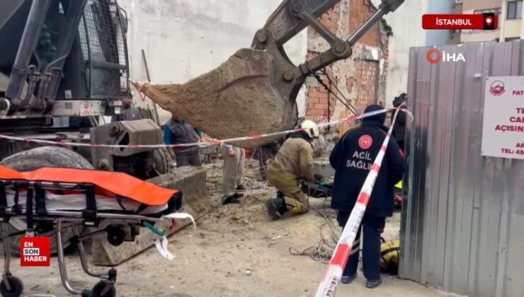 İstanbul’da inşaat çalışması sırasında bir işçi kazılan temele düştü