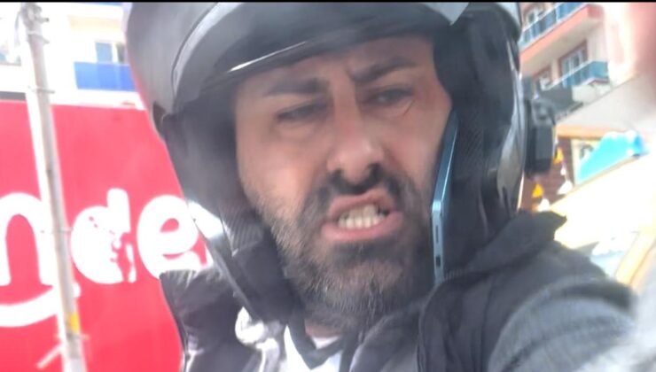İstanbul’da motosikletli maganda otomobilin aynasını kırdı
