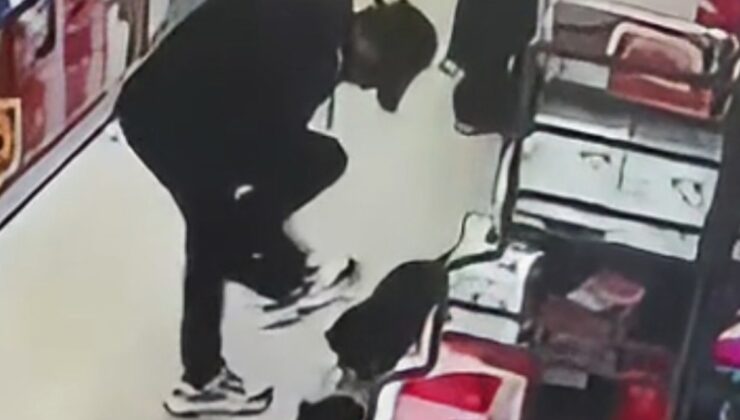 İstanbul’da reyonda beğendiği ayakkabıyı giyip marketten çıktı