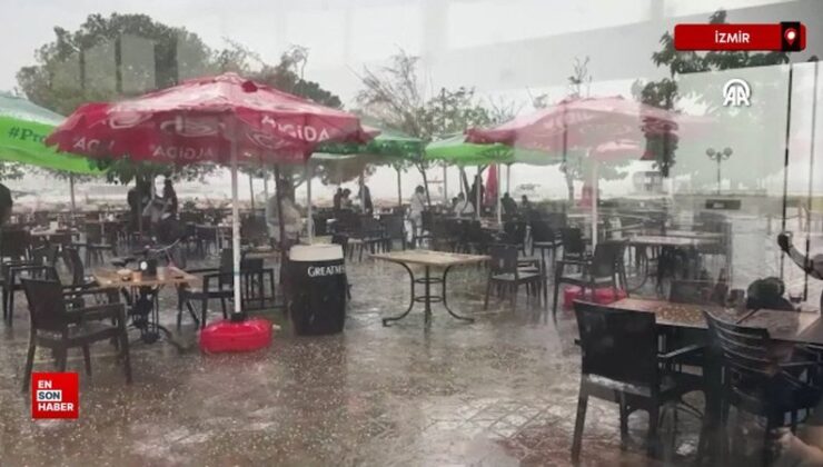 İzmir’de sağanak ve dolu tesirli oldu