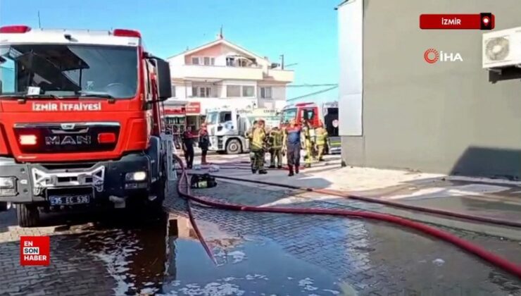 İzmir’de tarım marketinde çıkan yangın paniğe neden oldu