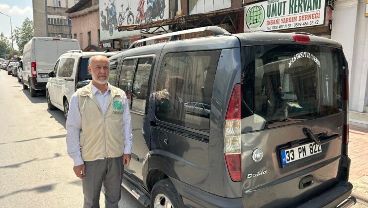 Mersin’de Gazze için aracını bağışladı