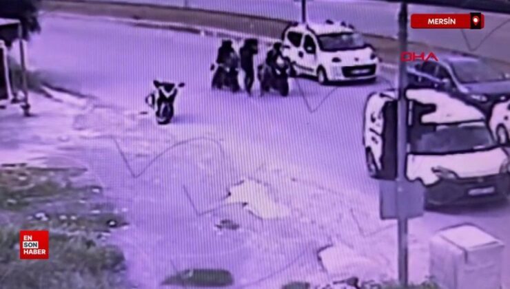 Mersin’de kaskla tekraren araca vurup, şoförünü darbetti