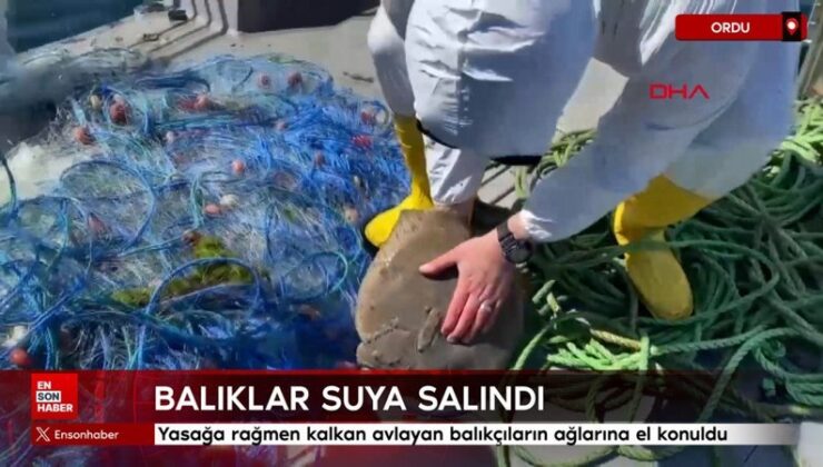 Ordu’da yasağa rağmen kalkan avlayan balıkçıların ağlarına el konuldu