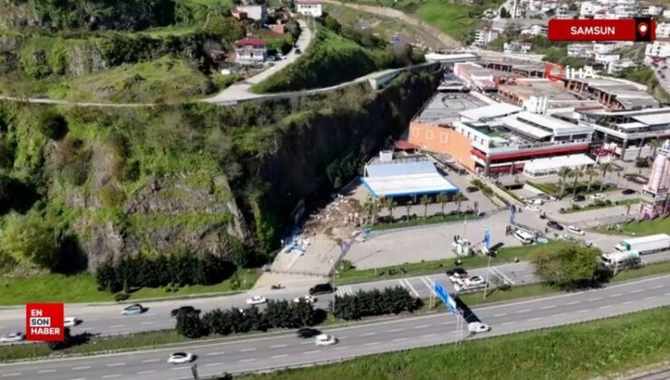 Samsun’da 3 kişinin öldüğü heyelan bölgesi havadan görüntülendi
