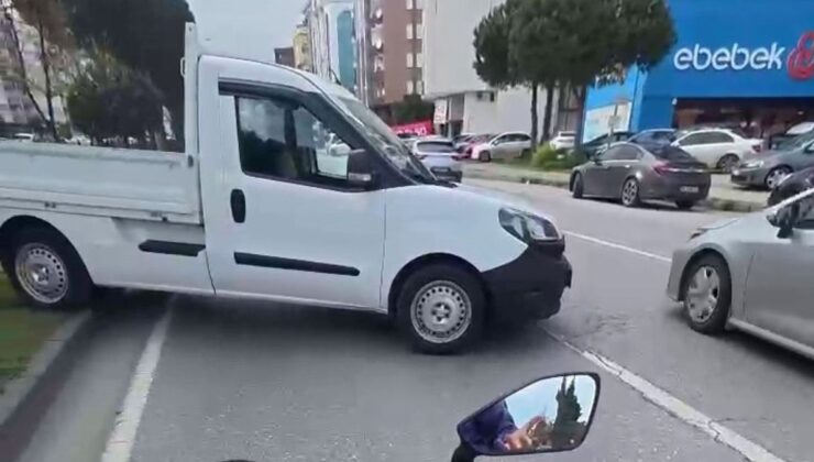 Samsun’da şoförsüz kamyonet yola fırladı
