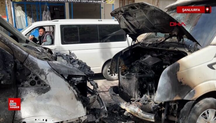 Şanlıurfa’da park halindeki 9 araç kundaklandı