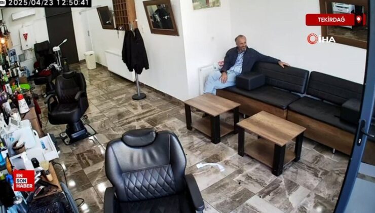 Tekirdağ’da berberde deprem paniği