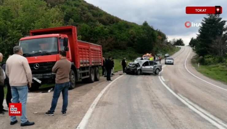 Tokat’ta otomobil ile kamyonet çarpıştı
