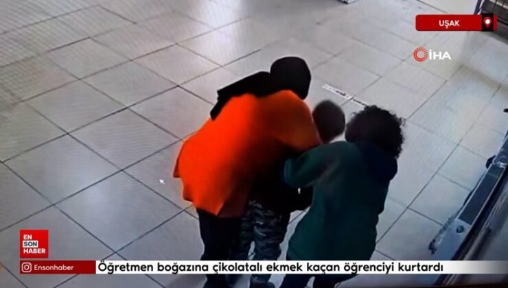 Uşak’ta öğretmen boğazına ekmek kaçan öğrenciyi Heimlich hareketiyle kurtardı