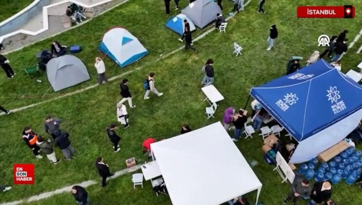 Yıldız Teknik Üniversitesinin bahçesi depremden etkilenen vatandaşlara açıldı