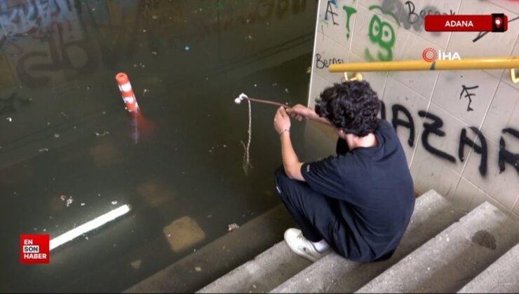 Adana’da 13 gün evvel yağan yağmurda göle dönen alt geçit