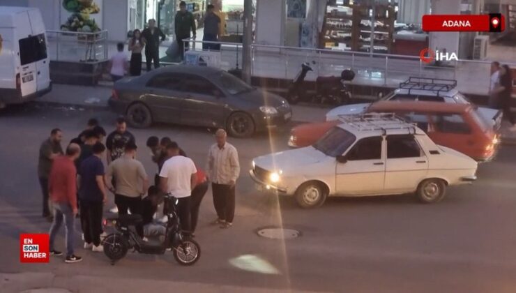 Adana’da kaza yapan sürücüyü zorla ayağa kaldırdılar