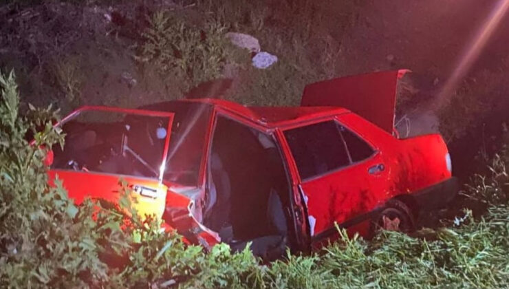 Ankara’da şarampole devrilen arabanın şoförü öldü