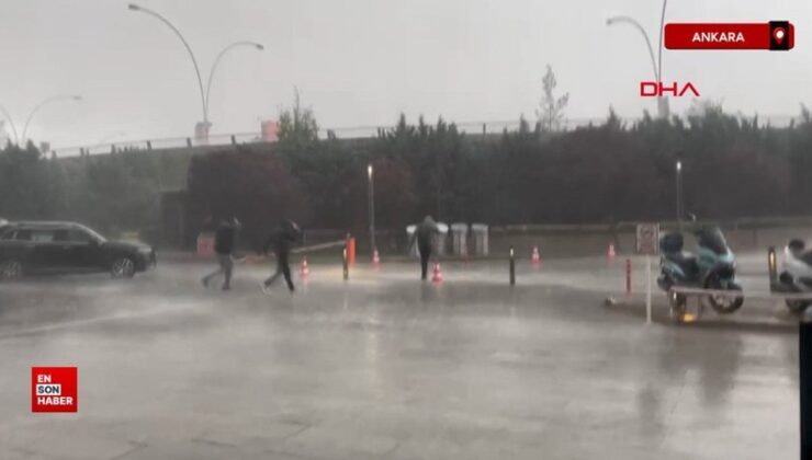 Ankara’da şiddetli yağış tesirli oluyor