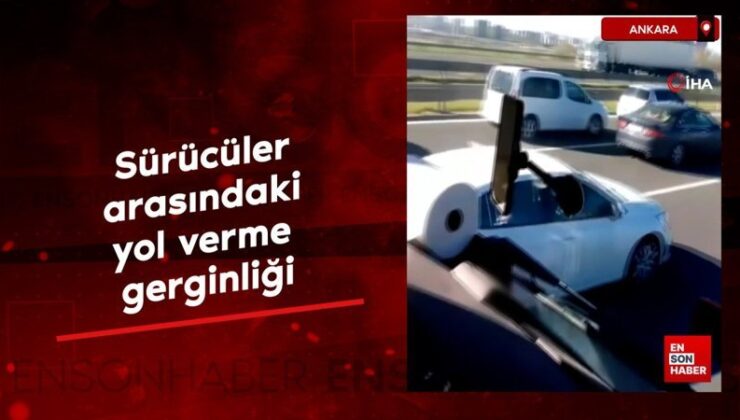 Ankara’da şoförler ortasındaki yol verme gerginliği