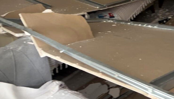 Antalya’da asma tavan çöktü