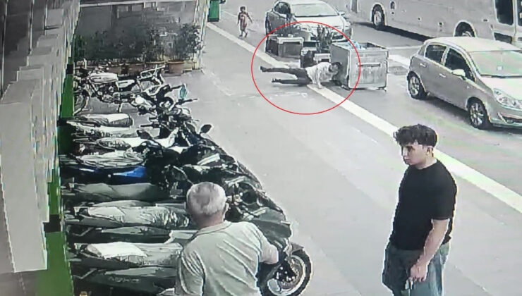 Antalya’da birdenbire düşüp başını çöp konteynerine vurdu: Bayıldı