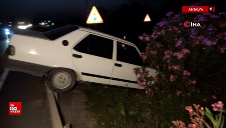 Antalya’da facianın eşiğinden dönülen kazayı burunları bile kanamadan atlattılar