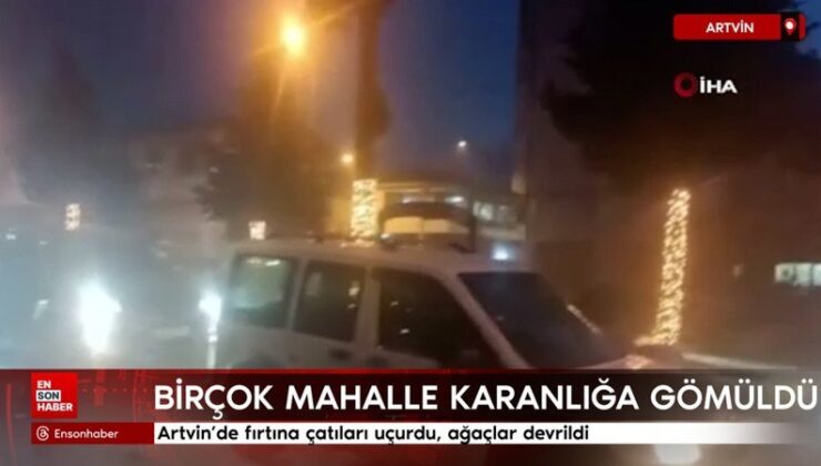 Artvin’de fırtına çatıları uçurdu, ağaçlar devrildi