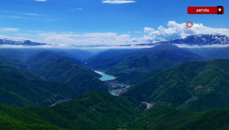 Artvin’in karlı dağlarından ilkbahar manzarası