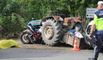 Aydın’da motosiklet, traktöre ok üzere saplandı: 3 meyyit