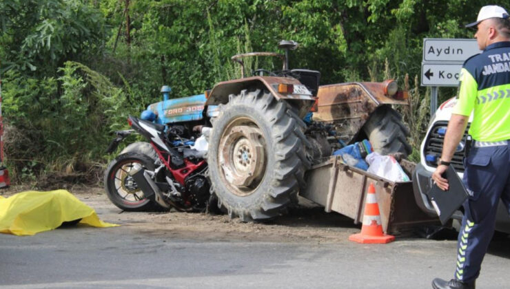 Aydın’da motosiklet, traktöre ok üzere saplandı: 3 meyyit