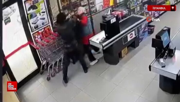 Bayrampaşa’da markette bir kişi, kasiyeri darbetti
