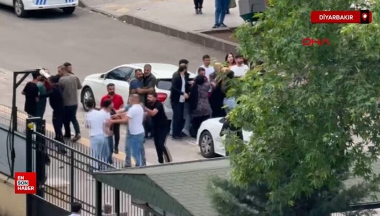 Diyarbakır’da adliye önünde sopalı, tekmeli ve yumruklu hengame