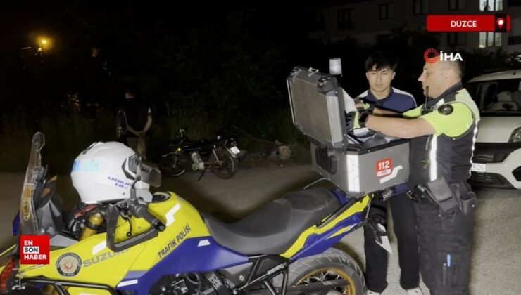 Düzce’de kovalamaca ile yakalanan motosikletlilere 65 bin lira ceza
